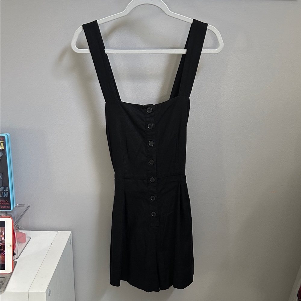 a new day Black Sleeveless Buttoned Romper